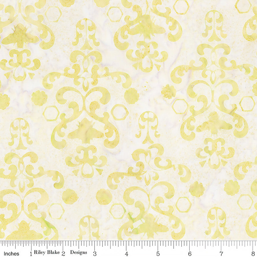 Watercolor Daisies Batiks Damask Parmesan