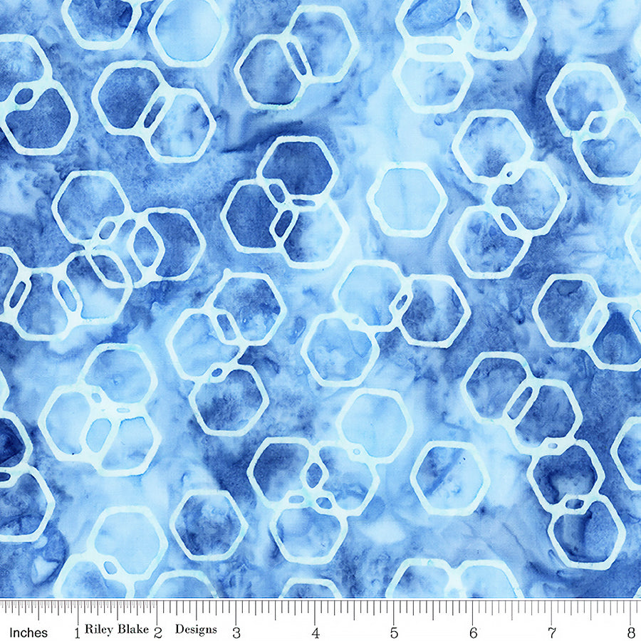 Watercolor Daisies Batiks Bubbles Blueprint Matte