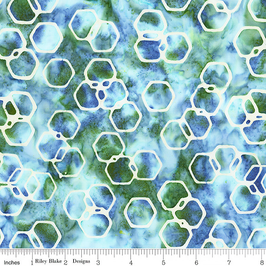 Watercolor Daisies Batiks Bubbles Denim Bijou