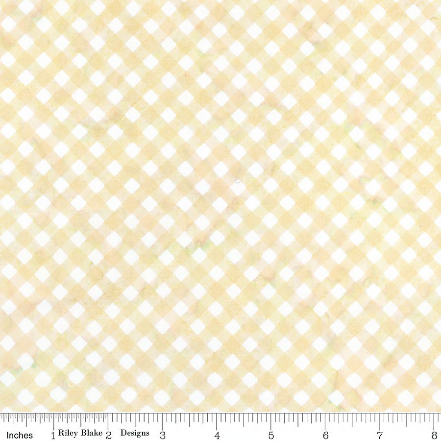 Watercolor Daisies Batiks Checks Cornsilk
