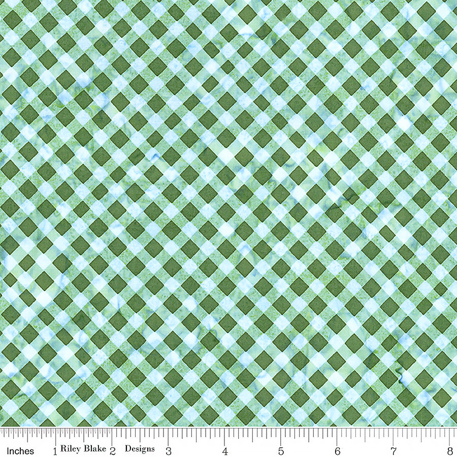 Watercolor Daisies Batiks Checks Thyme