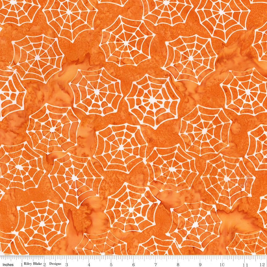 Expressions Batiks Fright This Way Webs Tangerine