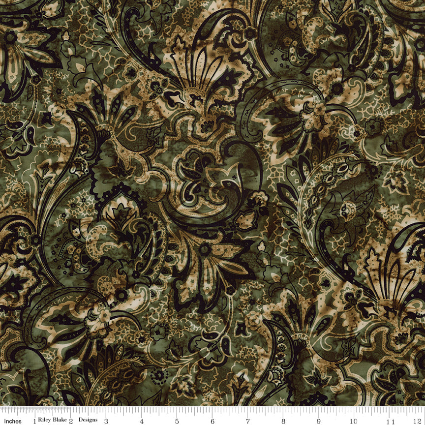 Bandanas Batiks Dark Vintage Green