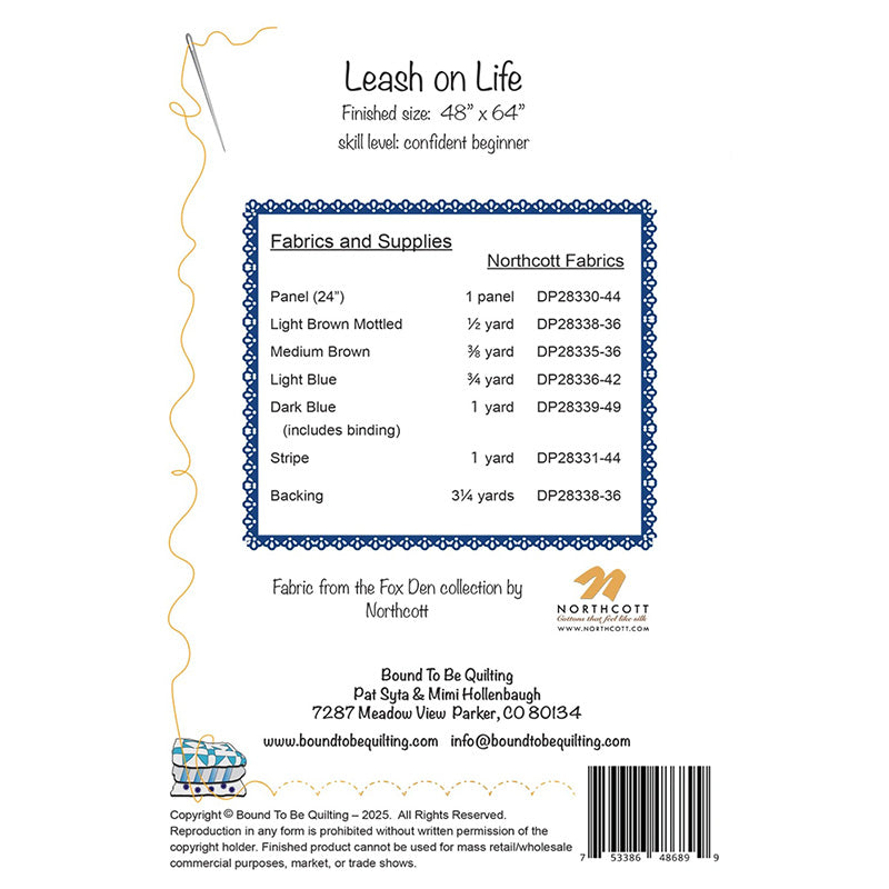 Leash on Life Quilt Pattern by Bound to be Quilting