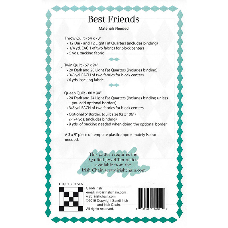 Best Friends Quilt Pattern by Irish Chain