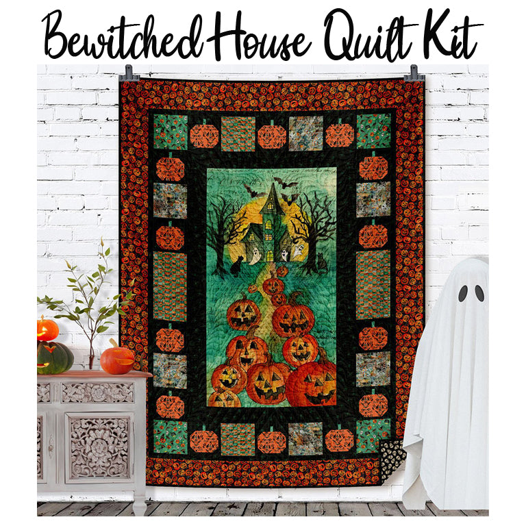 Bewitched House Quilt Kit with Emerald Hollow from Clothworks