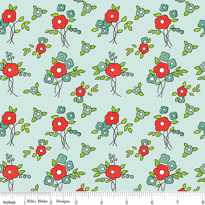 Take Heart Floral Aqua