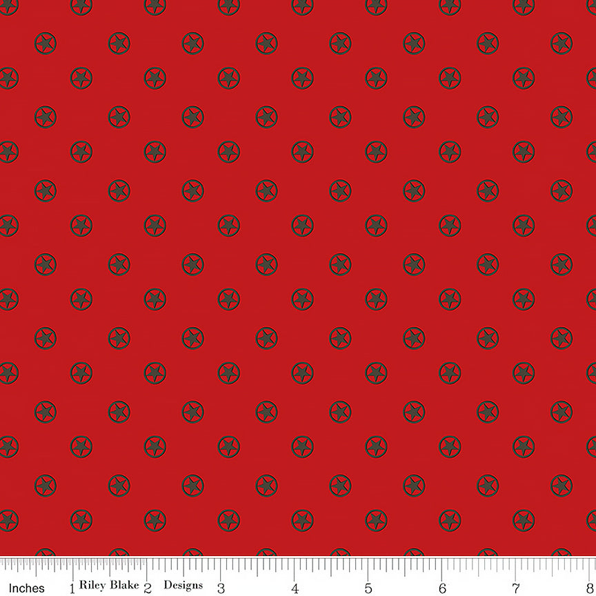 Cowboys Circle Stars Barn Red