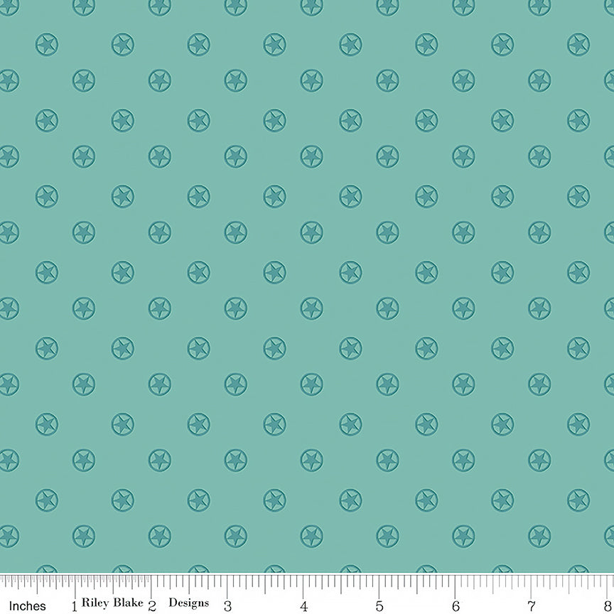 Cowboys Circle Stars Teal