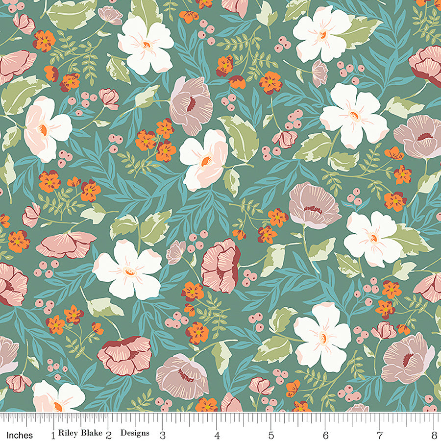 Winged Medley Boho Blooms Teal