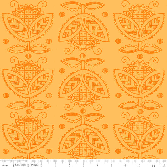 Riley Blake Costume Maker's Act II Thistle Orange 1 Yard Cut