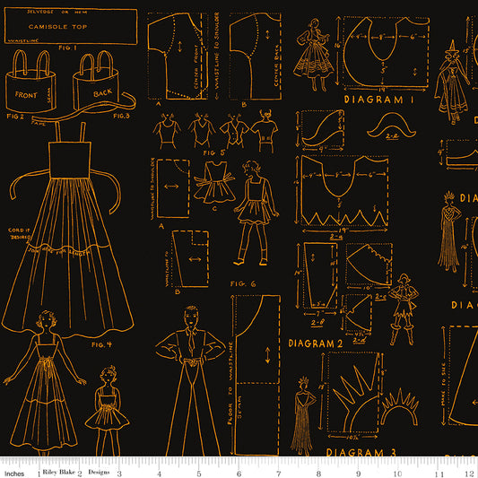 Riley Blake Costume Maker's Act II Costumes Black 1 Yard Cut