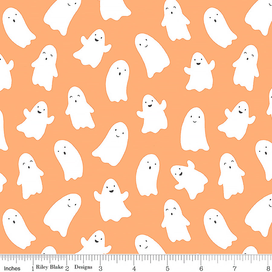 Riley Blake Hey Pumpkin Ghosts Pumpkin 1 Yard Cut