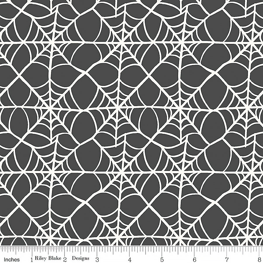 Hey Pumpkin Webs Charcoal