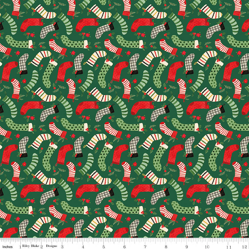 Charming Christmas Stockings Green