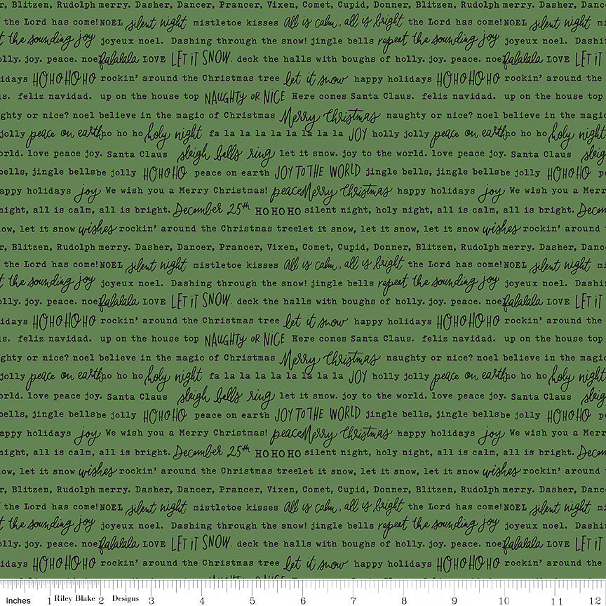 Charming Christmas Words Green