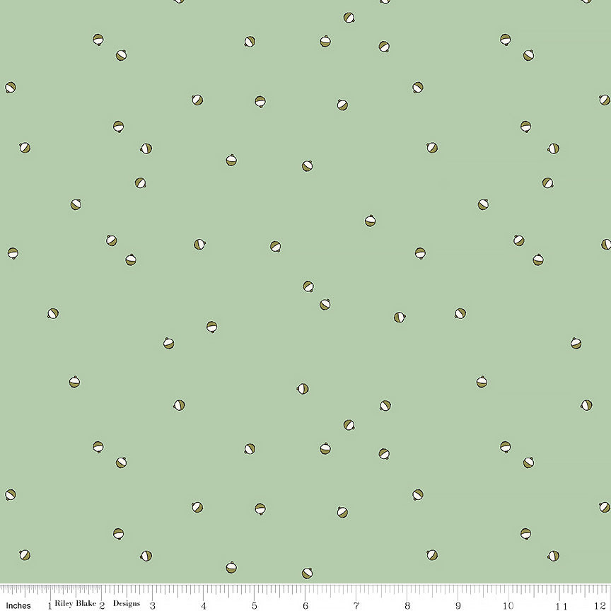 Riley Blake Let's Wander Bobbers Sage 1 Yard Cut