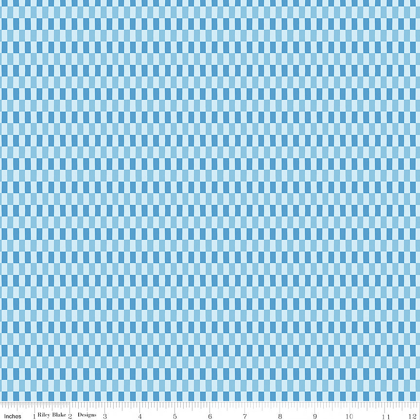 Blue Blooms & Threads Checks Blue