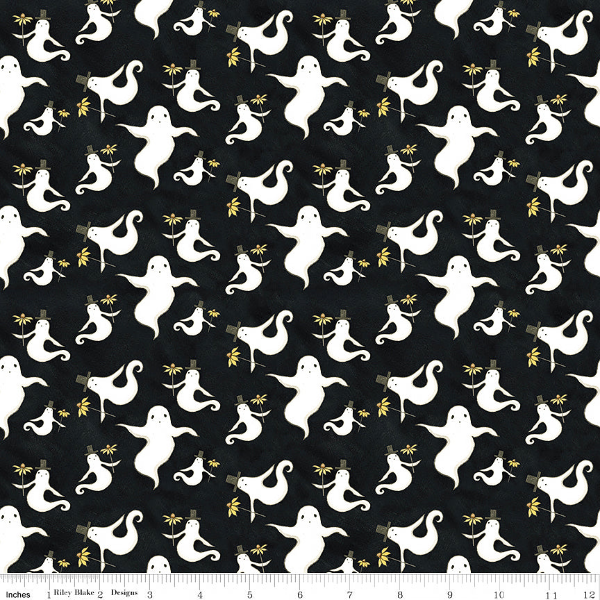 Spooky Ghosts Black