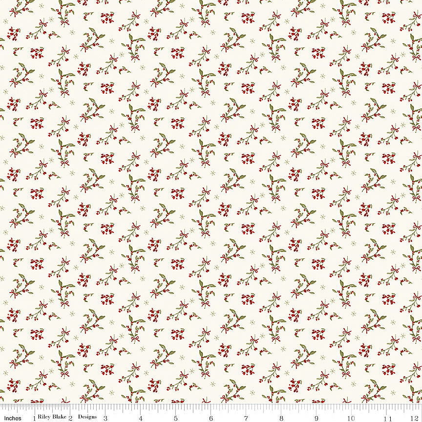 Christmas Greetings Berries Cream