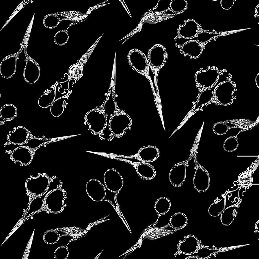 Knit A Little Magic Tossed Sewing Scissors Black