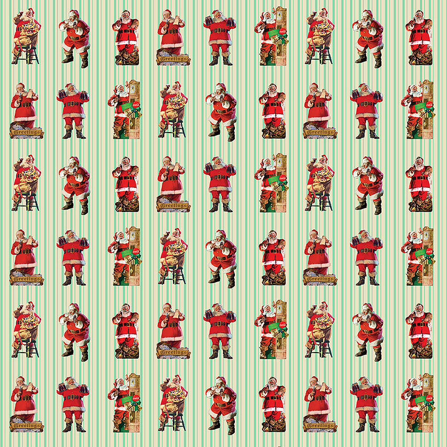 Coca-Cola Christmas Santa Stripe Green