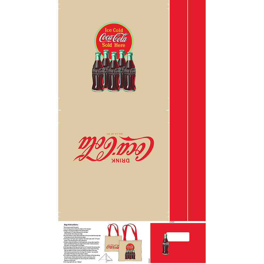 Coca-Cola 24" Canvas Tote Bag Panel Multi