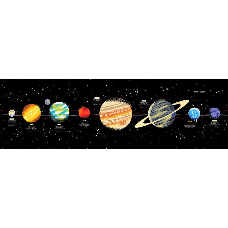 Outer Space Solar System 12" Panel Black