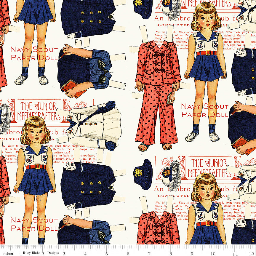 Sew America Navy Scout Paper Doll Off White