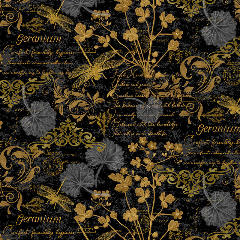Scarlet Beauty Text and Floral Black