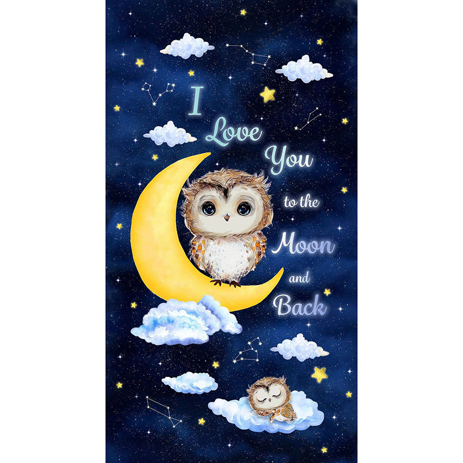 Owl Always Love You 24" Panel Navy