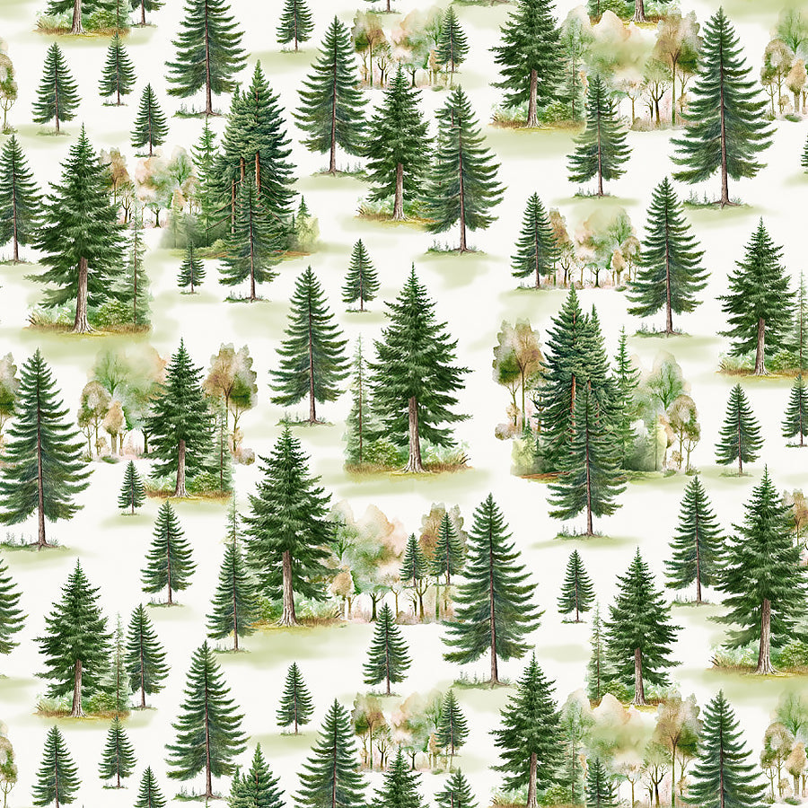 Rustic Holiday Winter Evergreen Cream