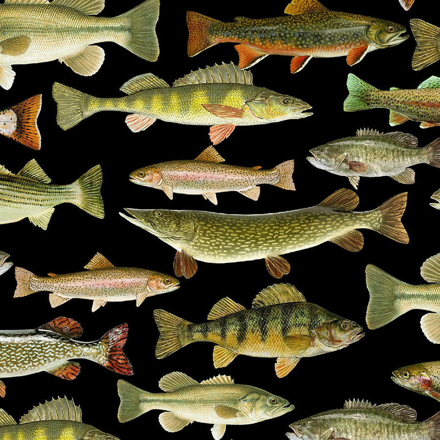 Woodland Retreat Fish Black