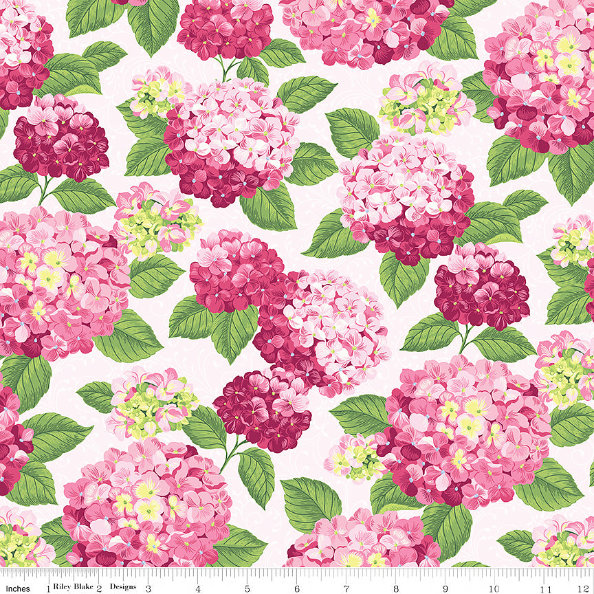 Hydrangeas in the Garden Main Pink Pearlized