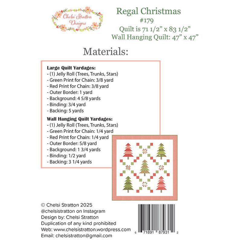 Regal Christmas Quilt Pattern by Chelsi Stratton Designs
