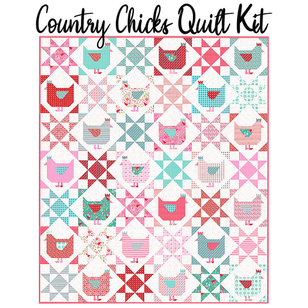 Country Chicks Quilt Kit with Smitten Chicken from Poppie Cotton