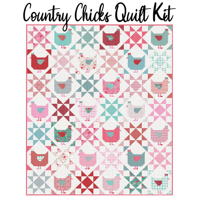 Country Chicks Quilt Kit with Smitten Chicken from Poppie Cotton