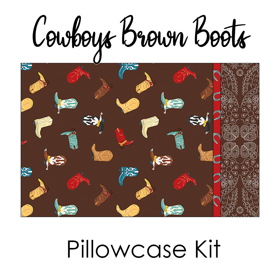 Cowboys Brown Boots Pillowcase Kit from Riley Blake