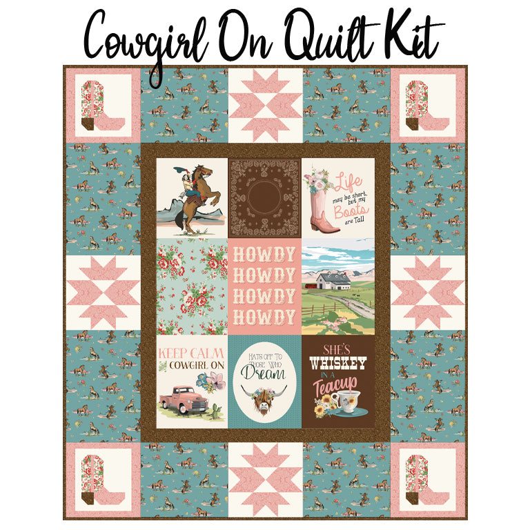 Cowgirl On Quilt Kit with Cowgirl from Riley Blake