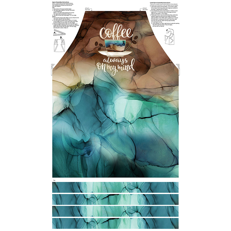 Barista 24" Apron Panel Light Teal Multi