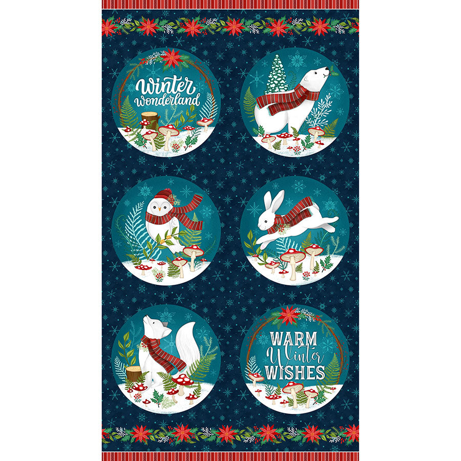 Woodland Wishes 24" Panel Navy/Multi