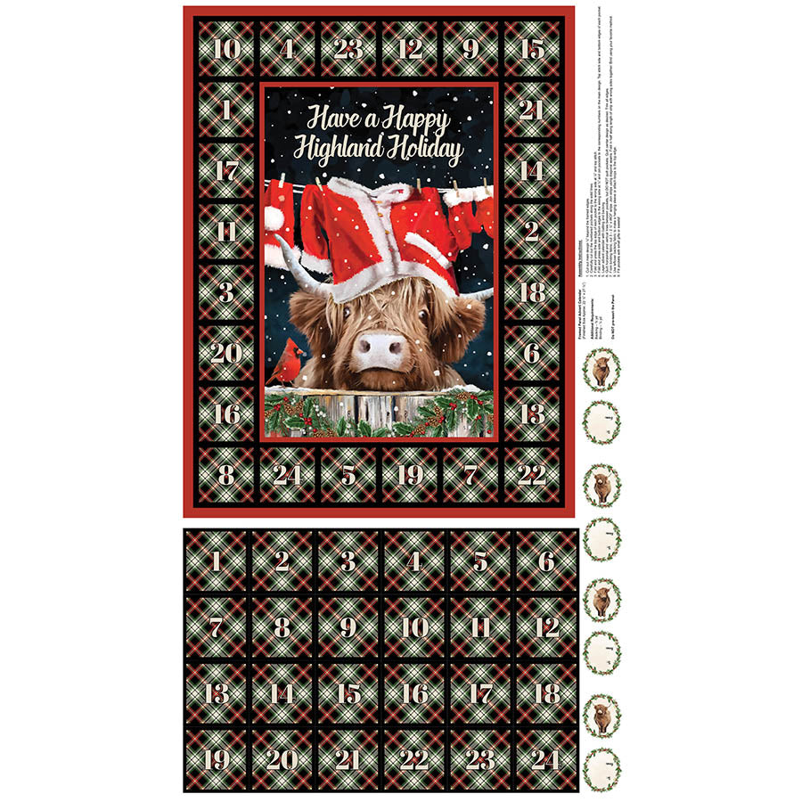 Highland Heart 24" Advent Panel Multi