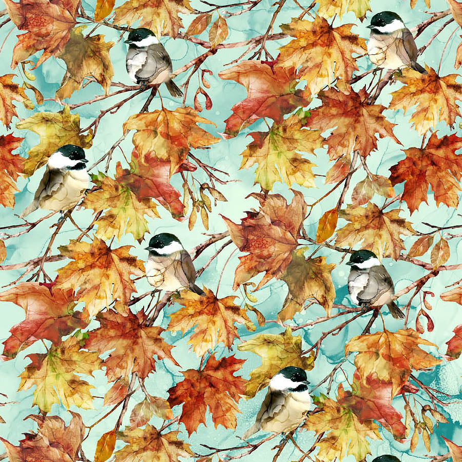 Autumn Breeze Birds & Leaves Sky