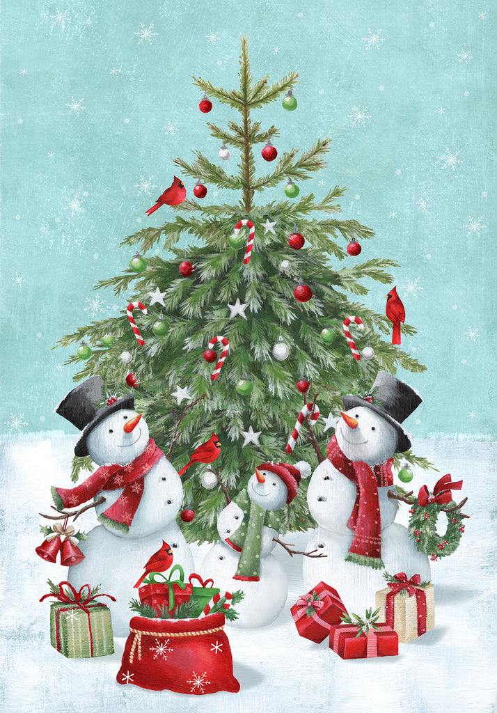 Holly Jolly 30" Snowman Panel Turquoise Multi