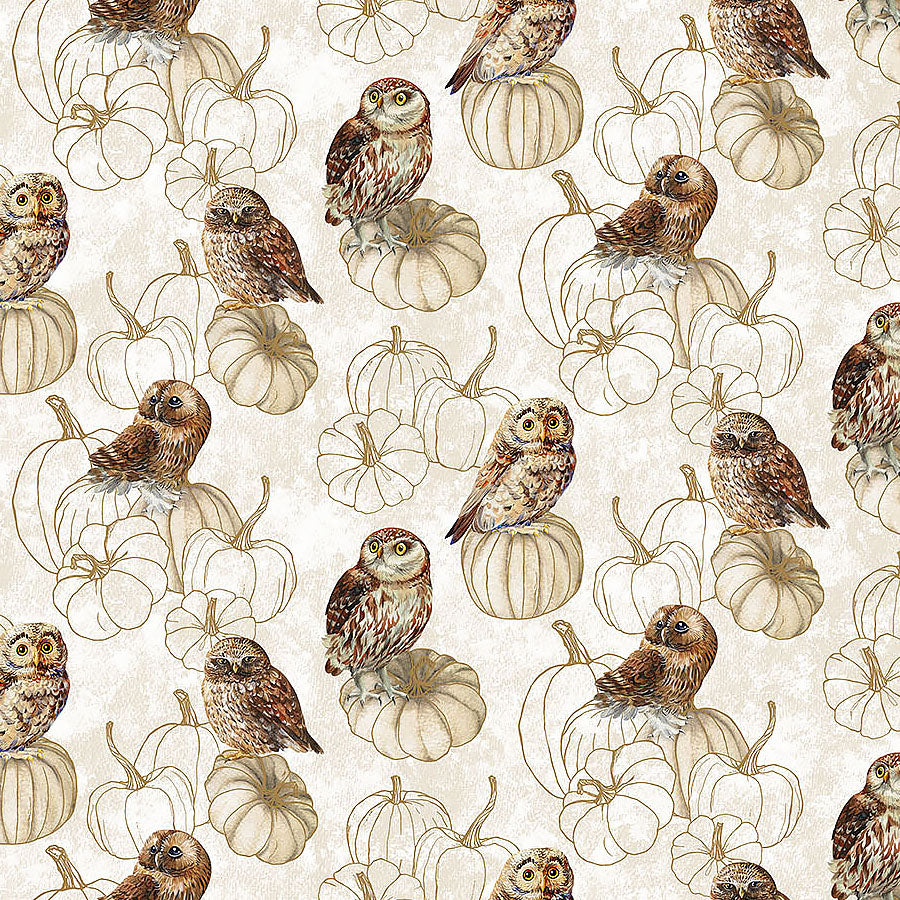 Night Owl Tossed Owls Cream Multi