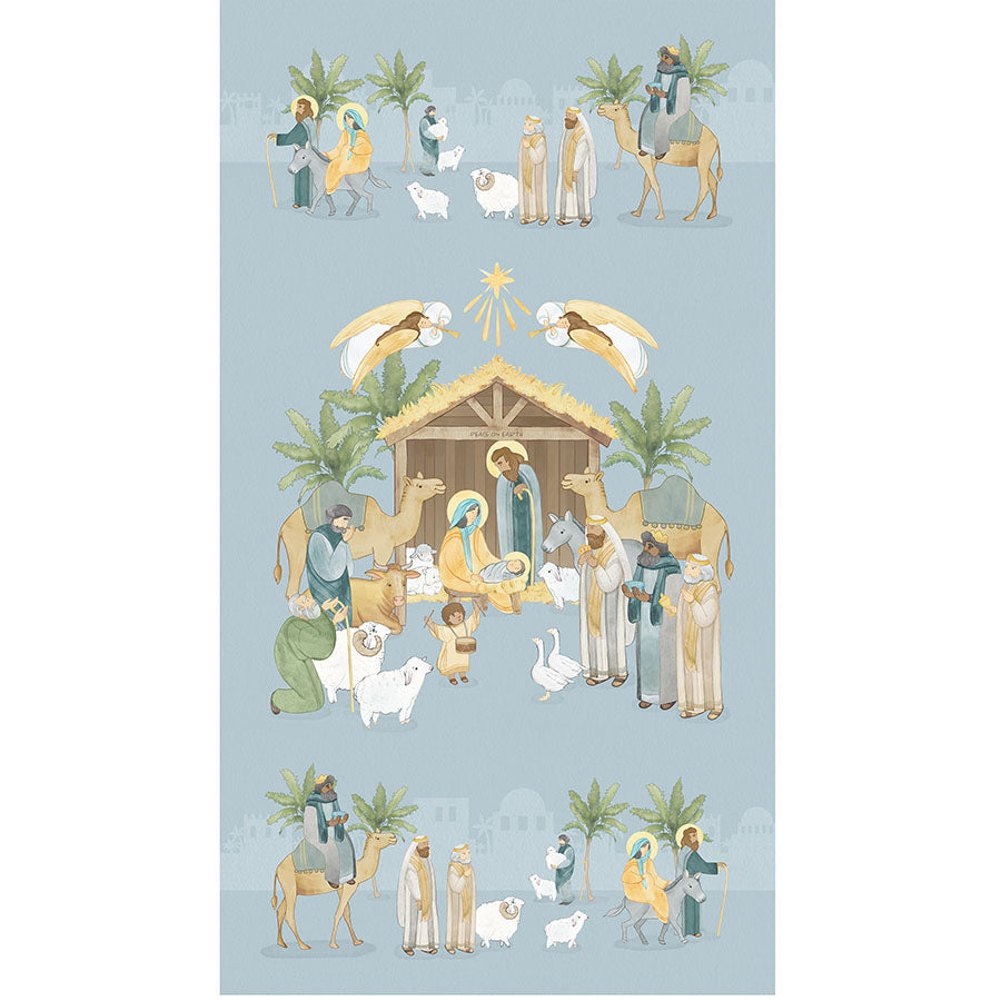The Nativity 24" Panel Blue Multi