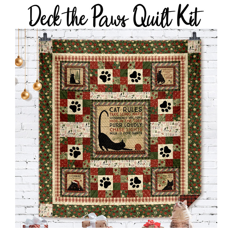 Deck the Paws Quilt Kit with Christmas Tails from Clothworks