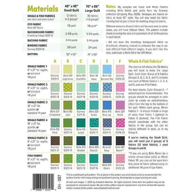 Whale Watching Quilt Pattern by Elizabeth Hartman