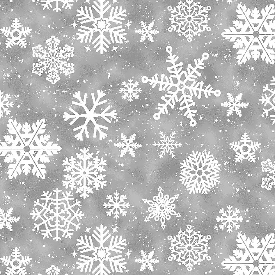 Snow Crew Flannel Snowflakes Gray