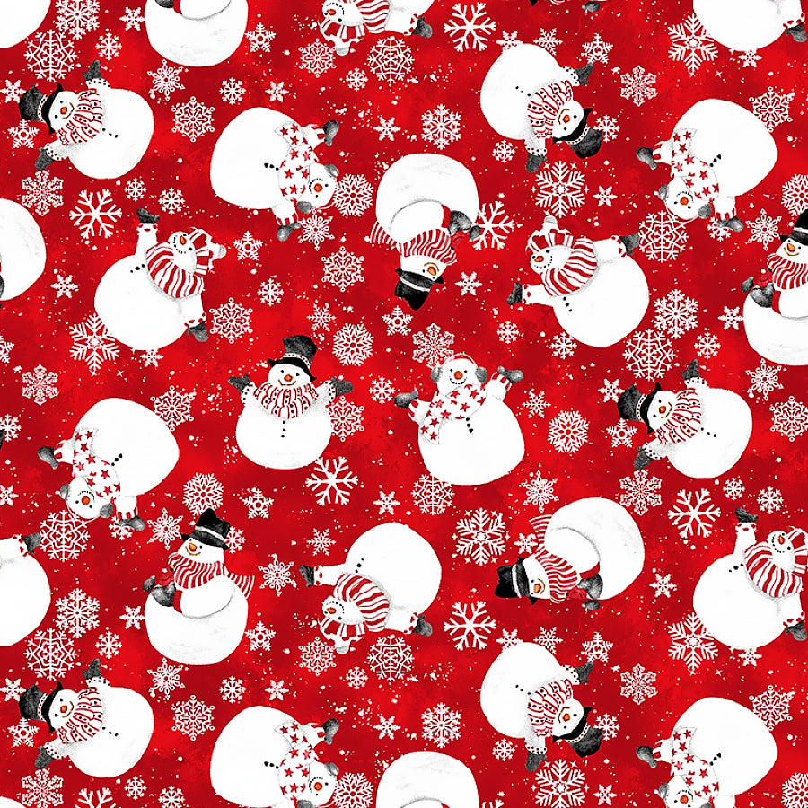 Snow Crew Flannel Tossed Snowmen Red